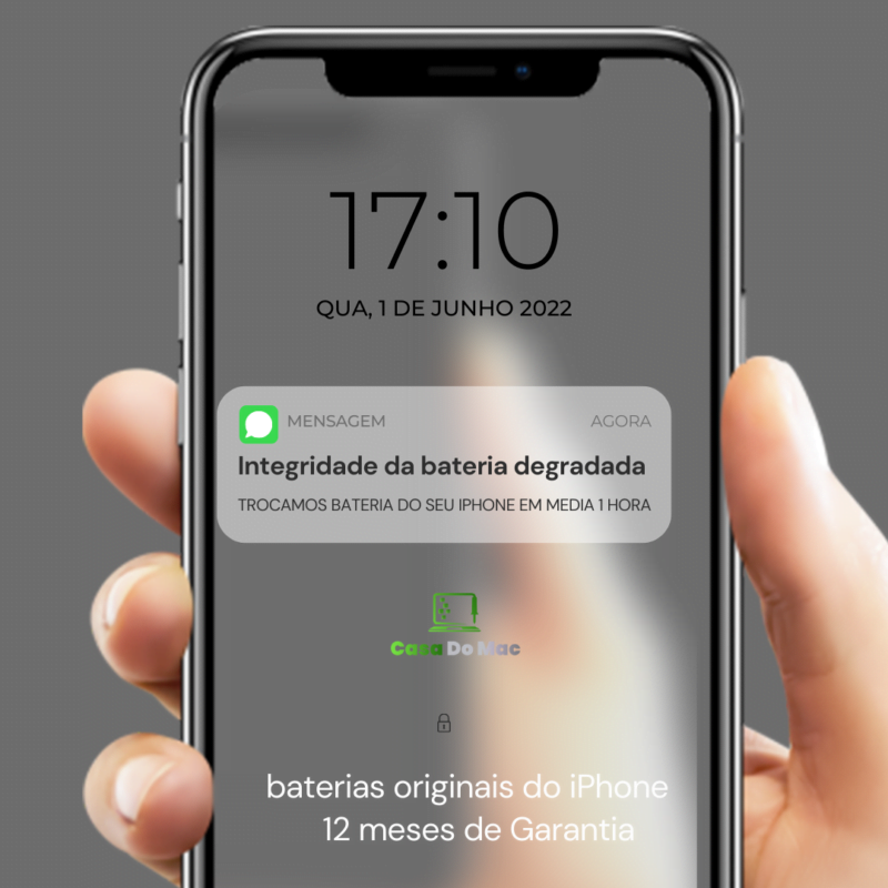 aviso de manutençao de bateria do iphone