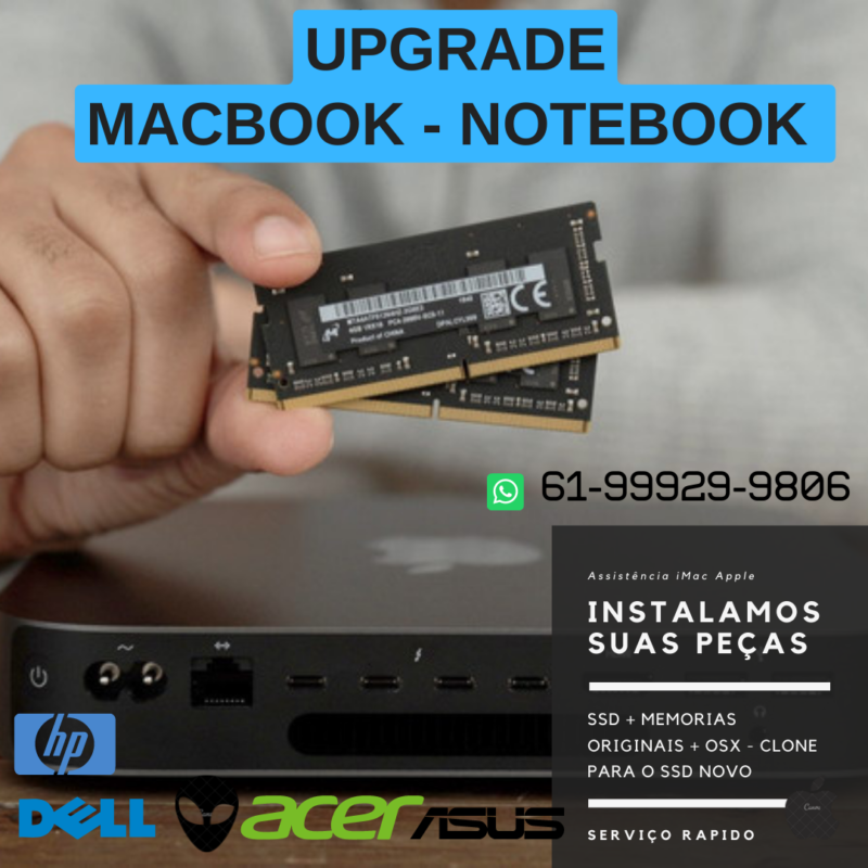 Upgrade para Notebook Mac Pro MacBook e Mini